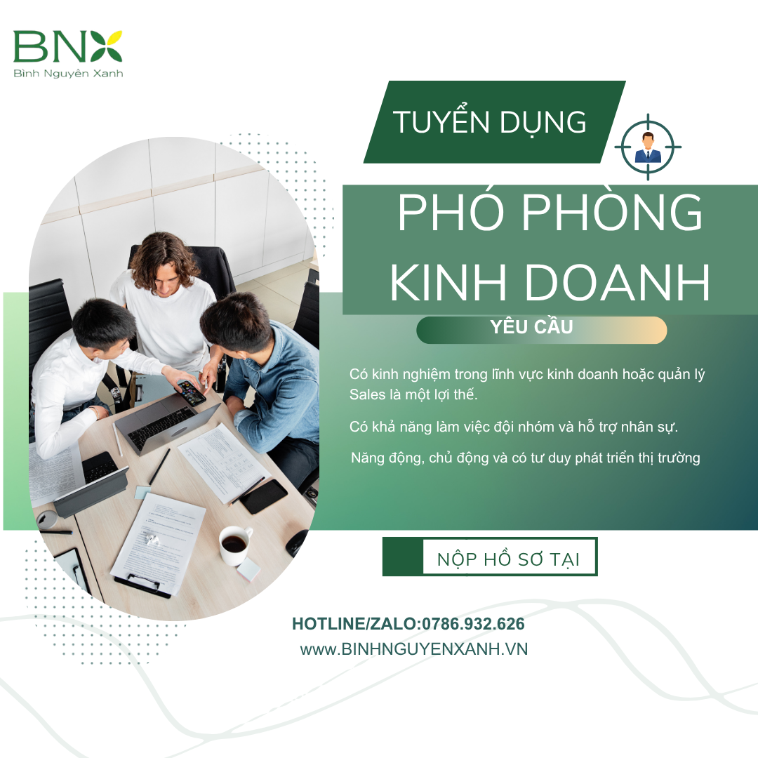 Tuyển dụng phó phòng kinh doanh